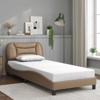 Bedframe zonder matras "Hvar" kunstleer cappucinnokleurig 80x200 cm