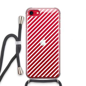 Strepen zwart-wit: iPhone SE 2020 Transparant Hoesje met koord