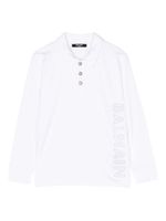 Balmain Kids polo en coton à patchs logo - Blanc