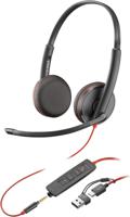 POLY 8X229A6 hoofdtelefoon/headset Bedraad Hoofdband Kantoor/callcenter USB Type-C Zwart