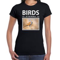 Baardmannetjes t-shirt met dieren foto birds of the world zwart voor dames - thumbnail