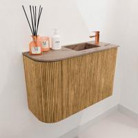 Toiletmeubel Mondiaz Joya Dlux | 61.6 cm | Meubelkleur Oak | Faye wastafel Arena Wasbak Rechts | 1 kraangat