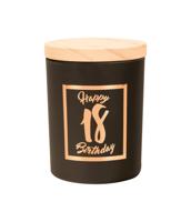 Paperdreams Geurkaars klein roze/zwart - 18 jaar