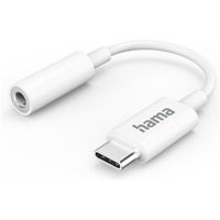 Hama Aux-adapter USB-C u 3,5-mm-jack-aansluiting Mini jack kabel Wit - thumbnail