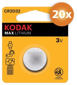 Voordeelpak Kodak CR2032 knoopcel batterijen - 20 stuks