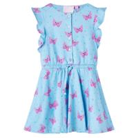 VidaXL Kinderjurk met knopen zonder mouwen 128 blauw