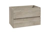 Onderkast Wiesbaden Alvara 80x46 cm 2 Laden 1 Uitsparing Grijs Eiken