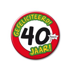 Feestartikelen XXL 40 jaar verjaardags button