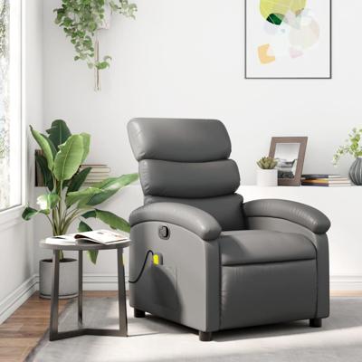 Massagestoel van grijs kunstleer