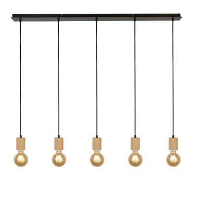Searchlight Houten plafondlampSpinny 5-lichts - 50212-5NA