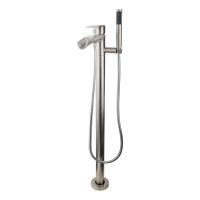 Wiesbaden Lima vrijstaande bad mengkraan met waterval 85 cm rond rvs look - thumbnail