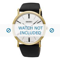 Seiko horlogeband 7N39-0CA0-SKP396P1 Leder Zwart 24mm