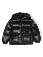 Moncler Enfant doudoune à logo imprimé - Noir - thumbnail