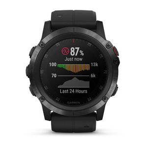 Garmin fēnix 5X Plus Sapphire - zwart met zwarte band smartwatch 51 mm