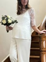 Top van crêpe capsulecollectie bruiloft ENVIE DE FRAISE ecru Top van crêpe capsulecollectie bruiloft ENVIE DE FRAISE ecru