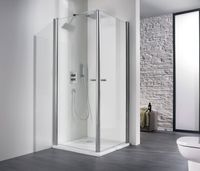 HSK Exklusiv douchecabine 2-delig 100x100x200cm alu zilver mat/helder glas