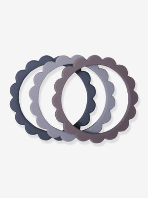 Set van 3 bijtarmbanden Bloem - MUSHIE blauw