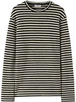 Jil Sander logo-patch striped wool T-shirt - Noir - thumbnail