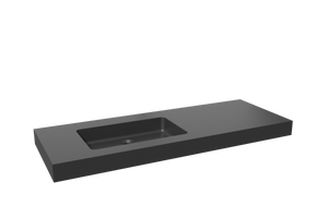 Storke Scuro High asymmetrisch linkse wastafel mat kwarts 140 x 52 cm