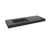 Storke Scuro High asymmetrisch linkse wastafel mat kwarts 140 x 52 cm