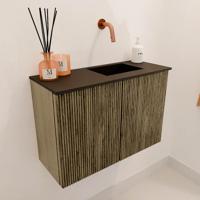 Toiletmeubel Mondiaz Joya | 60 cm | Meubelkleur Dusk | Faye wastafel Urban Rechts | Zonder kraangat(en)