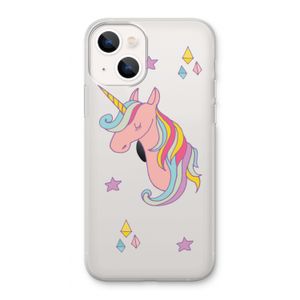 Roze eenhoorn: iPhone 13 Transparant Hoesje