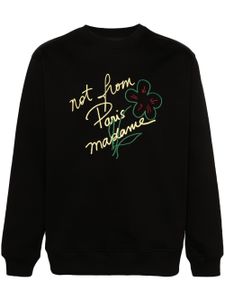 Drôle De Monsieur sweat en coton à slogan imprimé - Noir