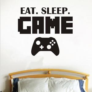 Muursticker -Eat / Sleep / Game