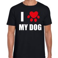 I love my dog / Ik hou van mijn hond - honden t-shirt zwart voor heren