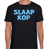 Verkleed T-shirt voor heren - slaap kop - pyjama party - zwart - glitter blauw - themafeest