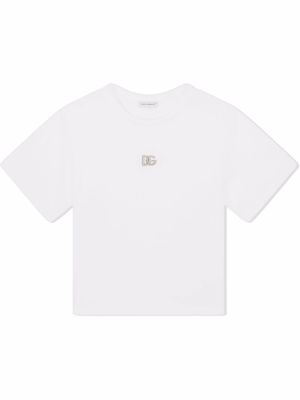 Dolce & Gabbana Kids t-shirt en coton à logo DG - Blanc