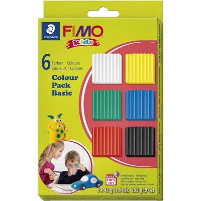 FIMO® Fimo kids boetseerklei standaard kleuren, 6dlg.