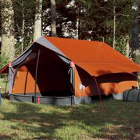 Tent 2-persoons 193x122x96 cm 185T taft grijs en oranje - thumbnail