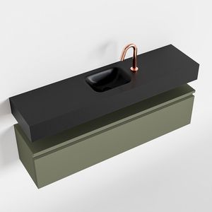 Toiletmeubel Mondiaz Andor | 120 cm | Meubelkleur Army | Lex vrijhangend wastafel Urban Midden | 1 kraangat