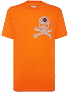 Philipp Plein t-shirt en coton à imprimé tête de mort - Orange