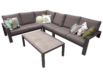 Loungeset met hoge tafel 5 delig antraciet - Own