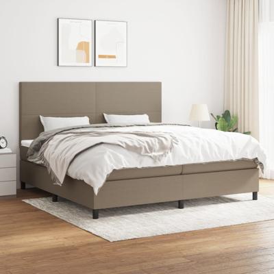 Boxspring met matras stof taupe 200x200 cm
