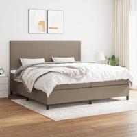 Boxspring met matras stof taupe 200x200 cm
