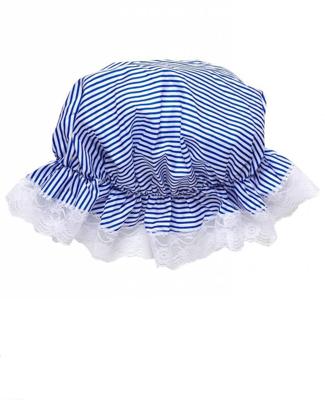 Slaapmuts kort blauw/wit gestreept