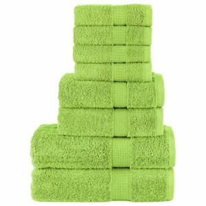 VidaXL 8-delige handdoekenset solund 600 g/m² appelgroen