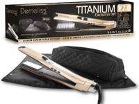 Stoomstijltangset + 2-in-1 mat en etui - SAINT ALGUE - Demeliss Exclusive Set Tita V2 - Titanium - Goud