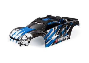 Body, E-Revo, blue/ window, grill, lights decal sheet (TRX-8611X)