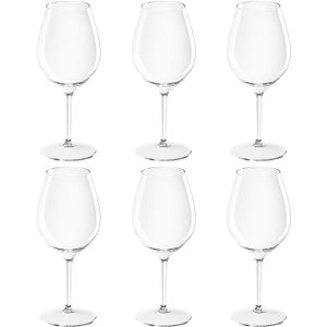 6x Witte of rode wijn wijnglazen 51 cl/510 ml van onbreekbaar transparant kunststof