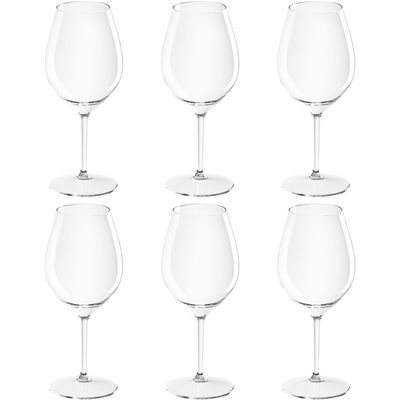 6x Witte of rode wijn wijnglazen 51 cl/510 ml van onbreekbaar transparant kunststof