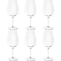 6x Witte of rode wijn wijnglazen 51 cl/510 ml van onbreekbaar transparant kunststof