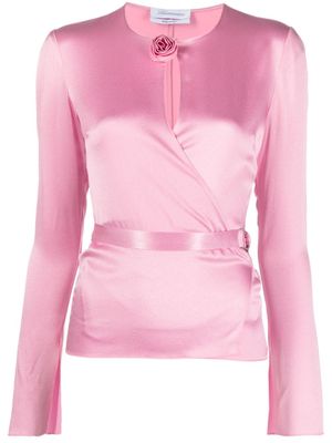 Blumarine blouse à taille ceinturée - Rose