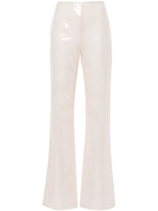 Alberta Ferretti pantalon palazzo à sequins - Tons neutres