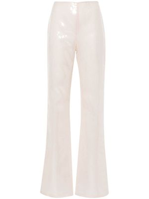 Alberta Ferretti pantalon palazzo à sequins - Tons neutres