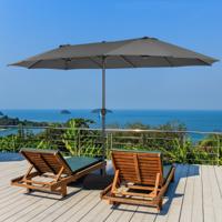 470 x 280 cm Dubbele Parasol Groot XXL UV-Bescherming Tuinparasol Terrasparasol met Handslinger Marktscherm voor Tuin Terras Zwembad