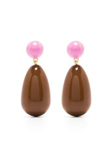 Eshvi boucles d'oreilles pendantes - Marron